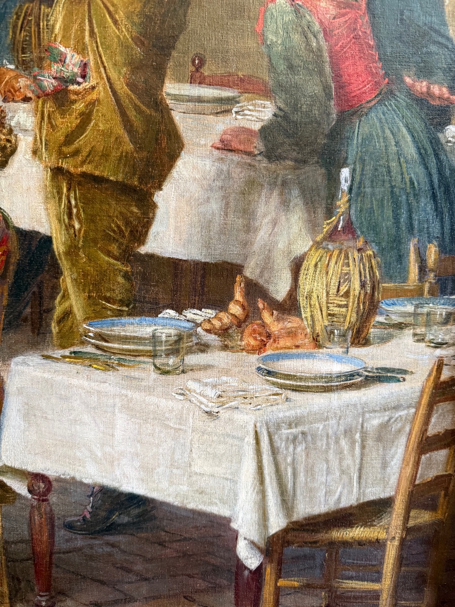 Gaetano Bellei (Modena, 1857 - 1922) "Il matrimonio"-photo-3