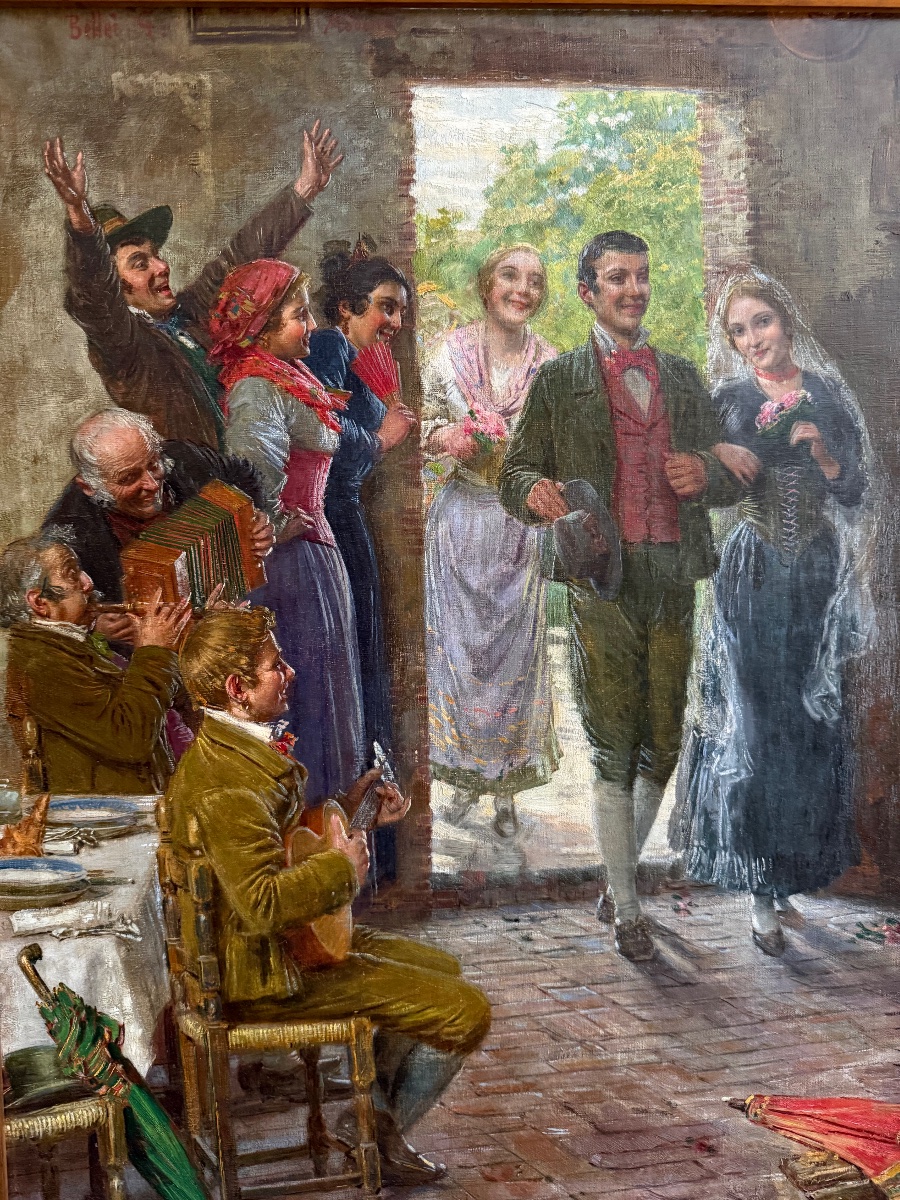 Gaetano Bellei (Modena, 1857 - 1922) "Il matrimonio"-photo-6