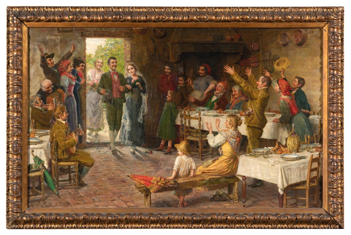 Gaetano Bellei (Modena, 1857 - 1922) "Il matrimonio"