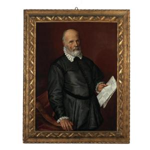 Bartolomeo Passerotti (Bologna,1529 - 1592)  "Ritratto di gentiluomo con lettera"