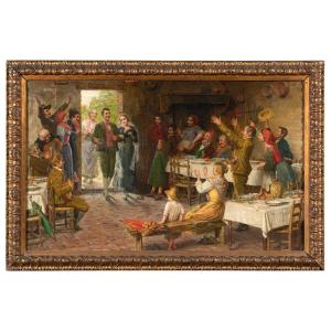 Gaetano Bellei (Modena, 1857 - 1922) "Il matrimonio"
