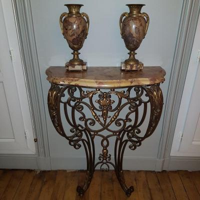 Console Wrought Iron Louis XV Style