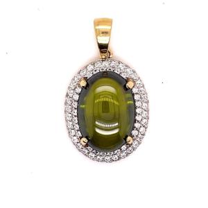 Yellow Gold Green Glass