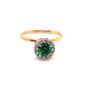 Selim Mouzannar Ring Rose Gold Garnet Tsavorite Diamonds