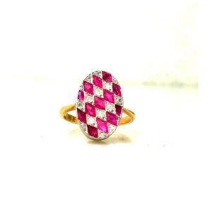 Art Deco Harlequin Diamond Ring