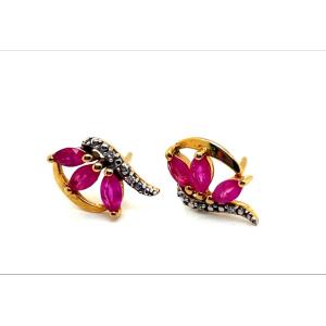 Ruby Diamond Earrings