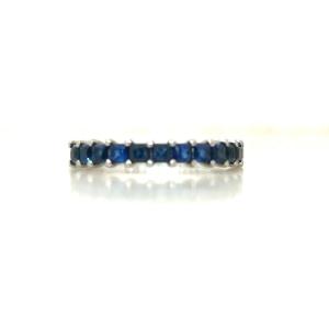 Half Wedding Ring Sapphires White Gold