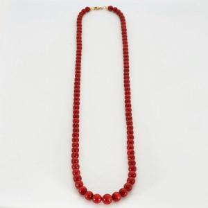 Red Coral Ball Necklace