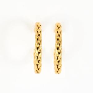 Yellow Gold Palm Mesh Creoles