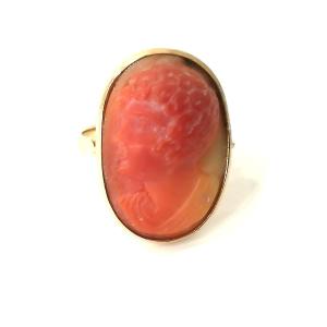 Coral Cameo Ring