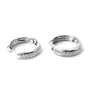 White Gold Diamond Hoop Earrings