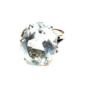 Antique Aquamarine White Gold Ring