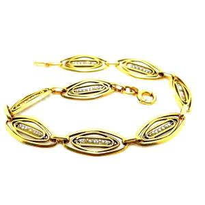 Antique Filigree Gold Bracelet With Fine Pearls