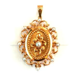 Napoleon III Yellow Gold Photo Holder Pendant
