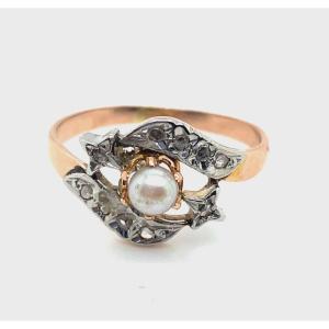 Antique Diamond Pearl Ring