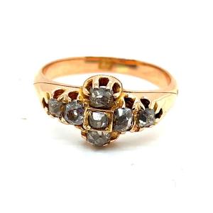 Antique Rose Gold Ring With Brown Diamonds