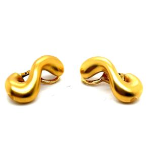 Pomellato Vintage Matte Gold Clip-on Earrings