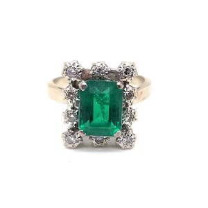 White Gold Diamond Surround Ring