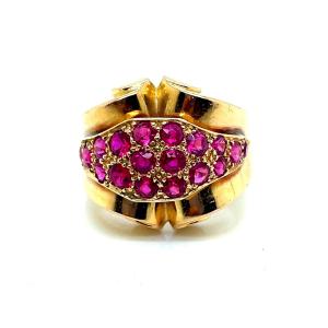 Rose Gold Ruby Tank Ring