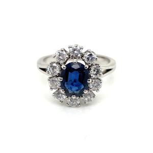Daisy Ring With Sapphire And Diamond Setting
