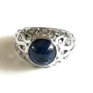 Sapphire And Diamond Dome Ring