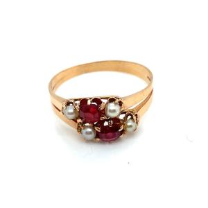 Garnet Pink Gold Old Ring