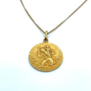 Saint Christophe Sur Chaine Yellow Gold Medal