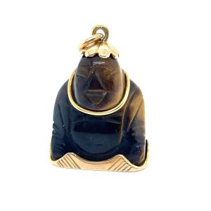 Yellow Gold And Tiger Eye Bouddah