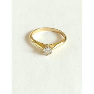 Yellow Gold Diamond Solitaire Ring