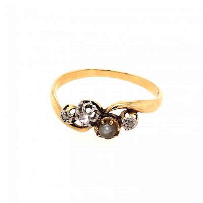 Ancient Gold And Silver Ring End 19 Eme Siecle
