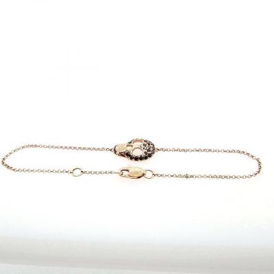 Rose Gold Bracelet Black Diamonds