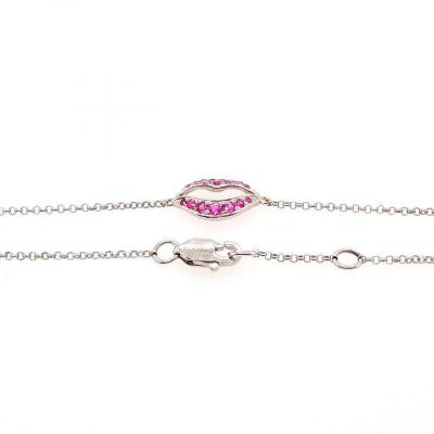 White Gold Bracelet Pink Sapphires