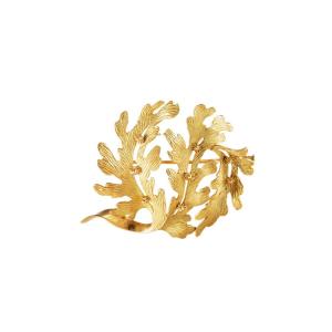 Yellow Gold Leaf Brooch