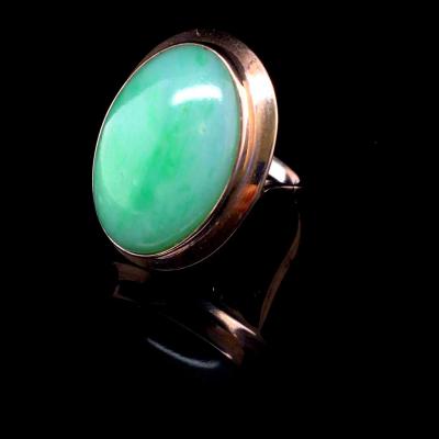 White Gold Jade Ring