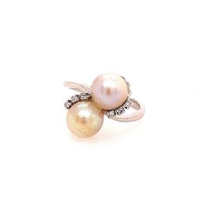 You And Me Diamond Pearl Ring