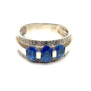 White Gold Sapphires Ring