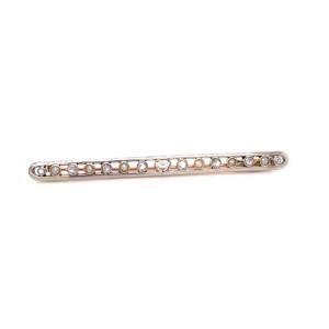 Napoleon III Barrette Brooch 2 Gold Diamonds Pearls