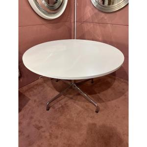 Round Aluminum Group Table By Charles & Ray Eames; 120 Cm Diameter 