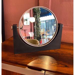 Vanity Mirror; Angelo Mangiarotti Slate Base; Double-sided And Rotating.
