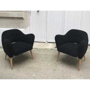 Pair Of Henri Caillon Model 522 Armchairs For Erton 