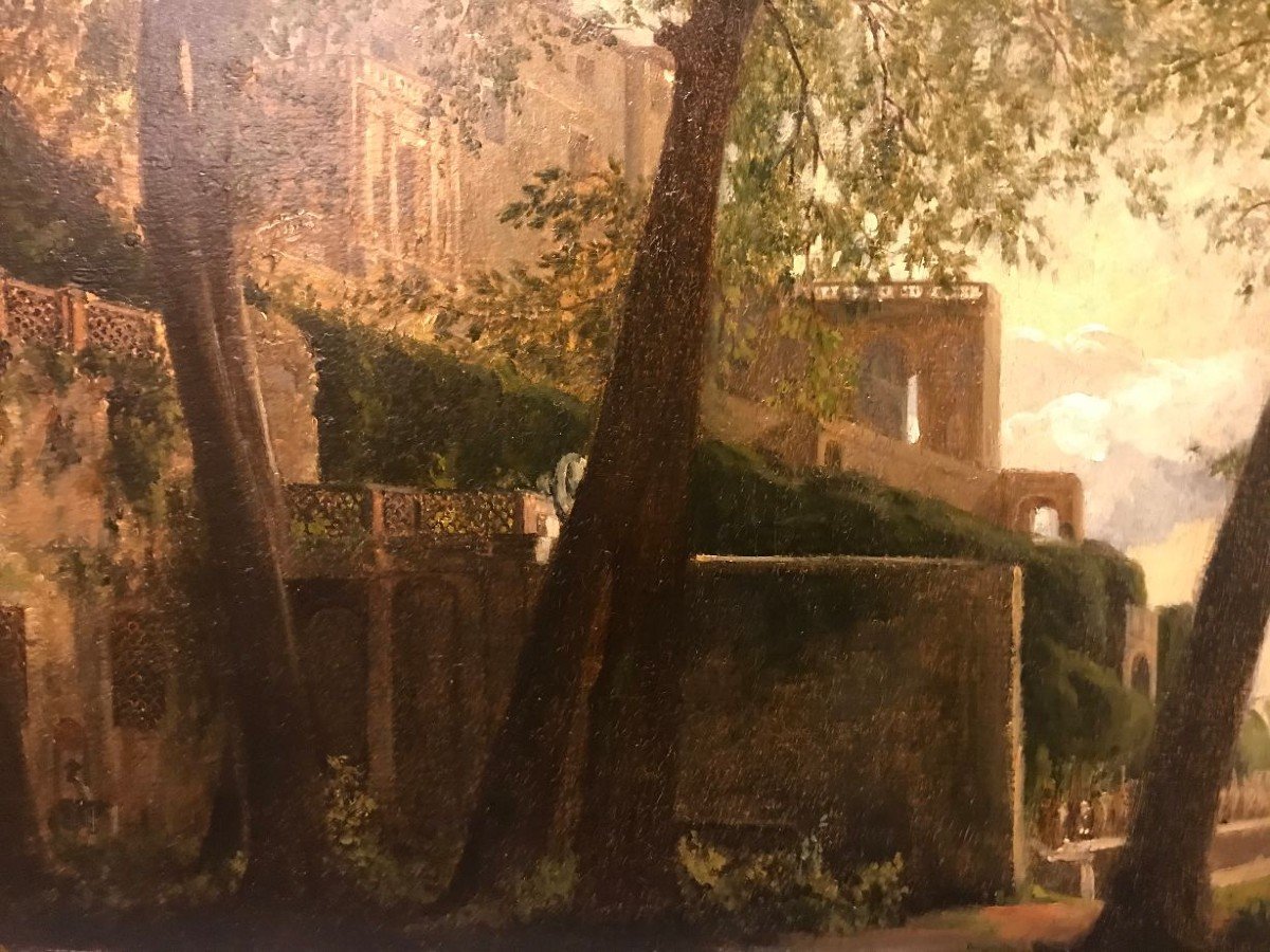 Charles Eastlake - olio su carta Tivoli Villa d'Este Roma grand tour Inghilterra-photo-3