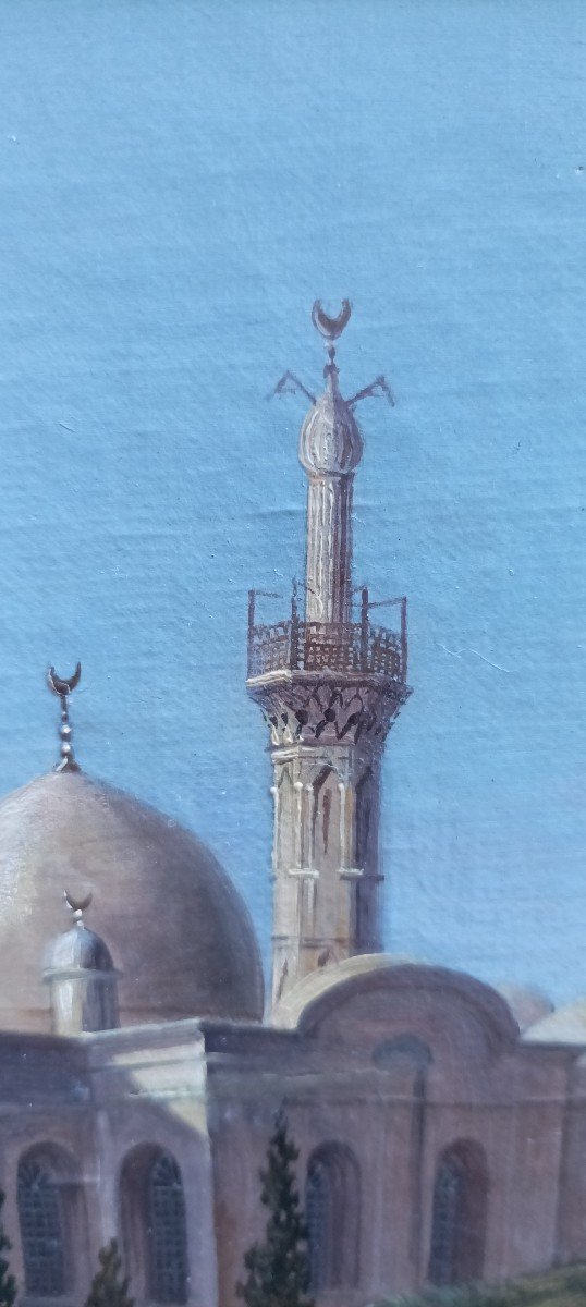 mentalista francese metà 800 veduta di moschea con minareti-photo-2