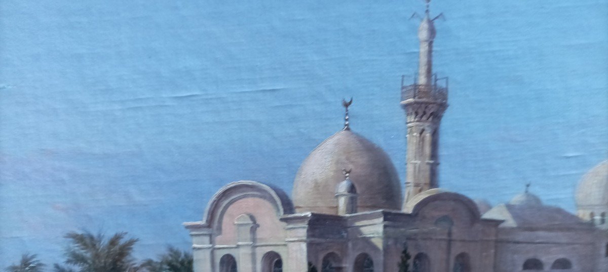 mentalista francese metà 800 veduta di moschea con minareti-photo-3