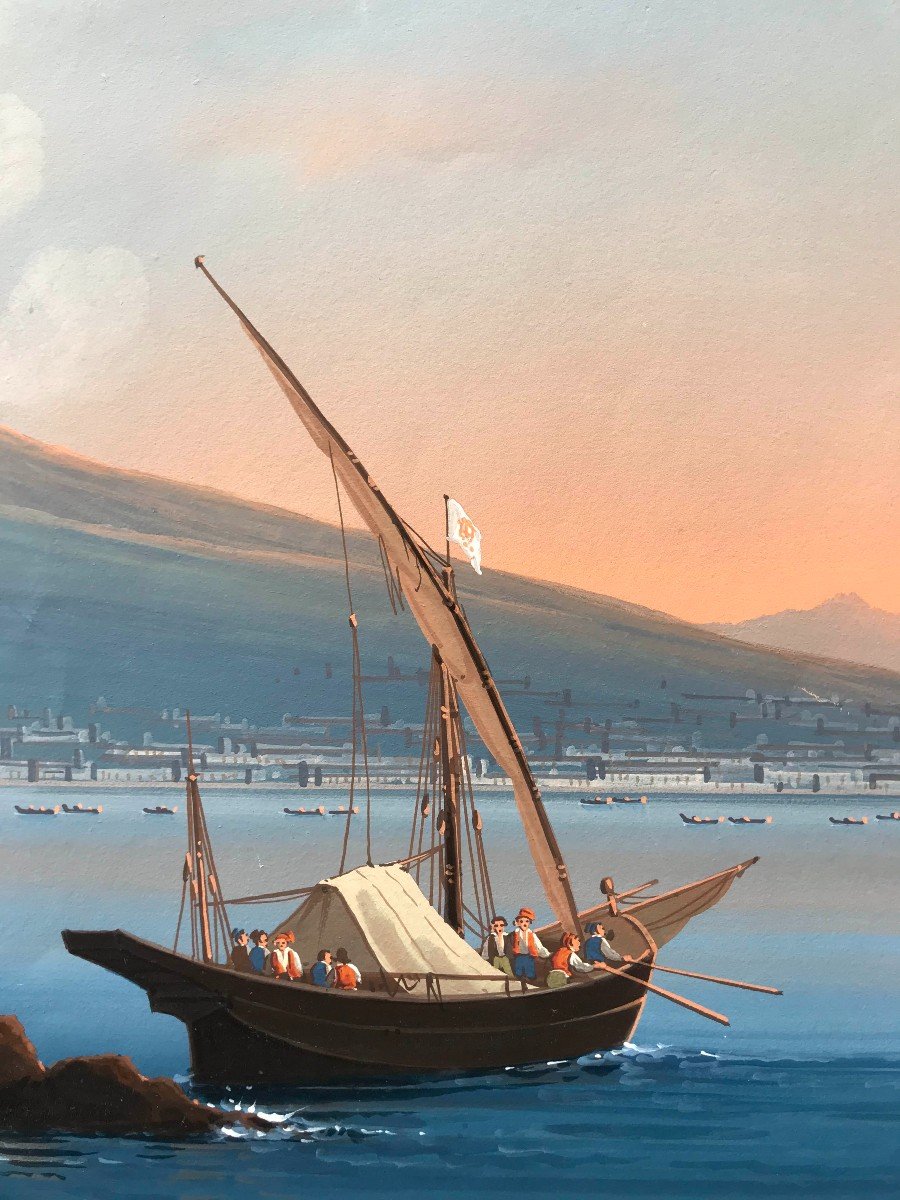 Camillo de Vito (attr.) Eruzione del Vesuvio  1839 - Gouache napoletana - Napoli Italia-photo-1