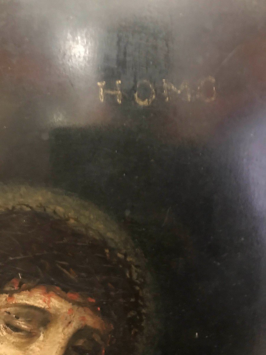 Anonimo - Ecce Homo - dipinto su pietra lavagna - XVIII secolo Italia Francia Europa-photo-7