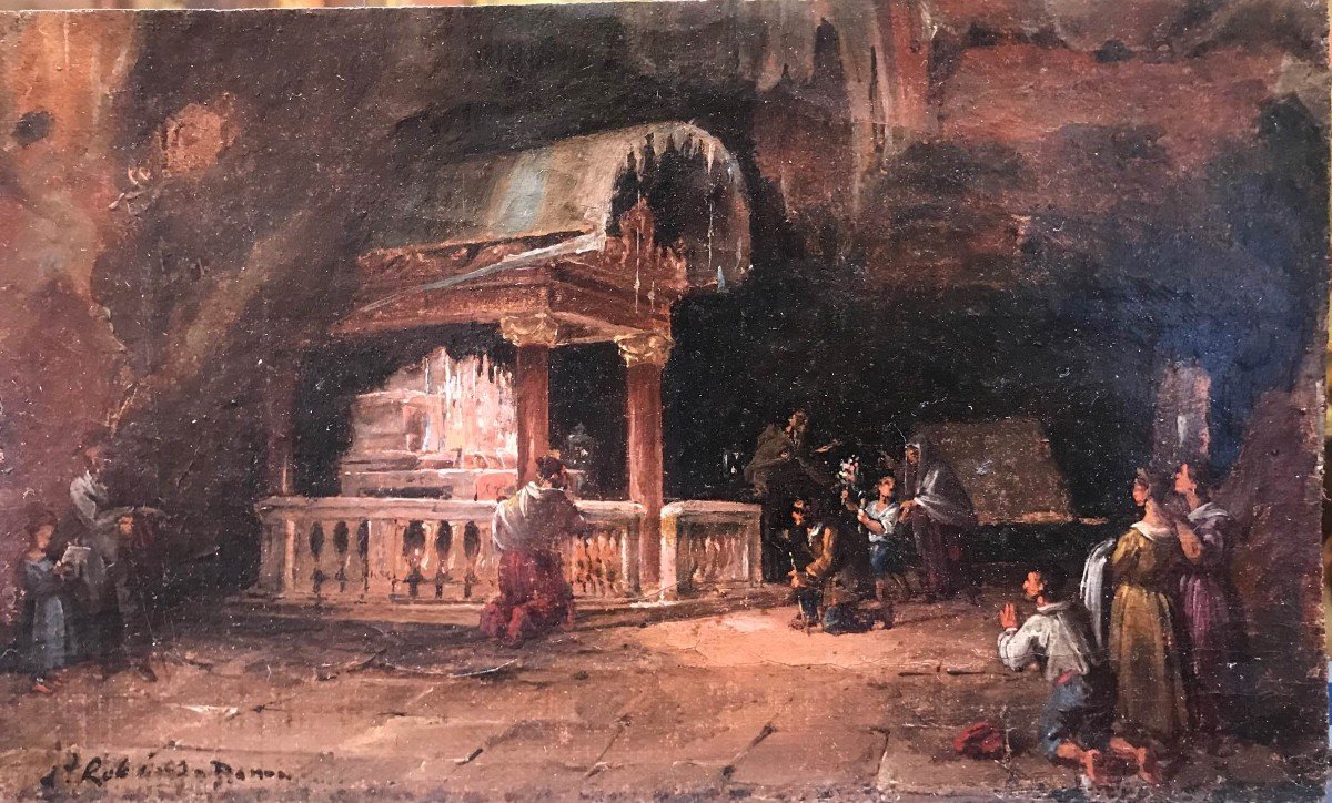 Palermo- Interno Grotta Santa Rosalia - 1820 ca Italia Sicilia -Spagna 