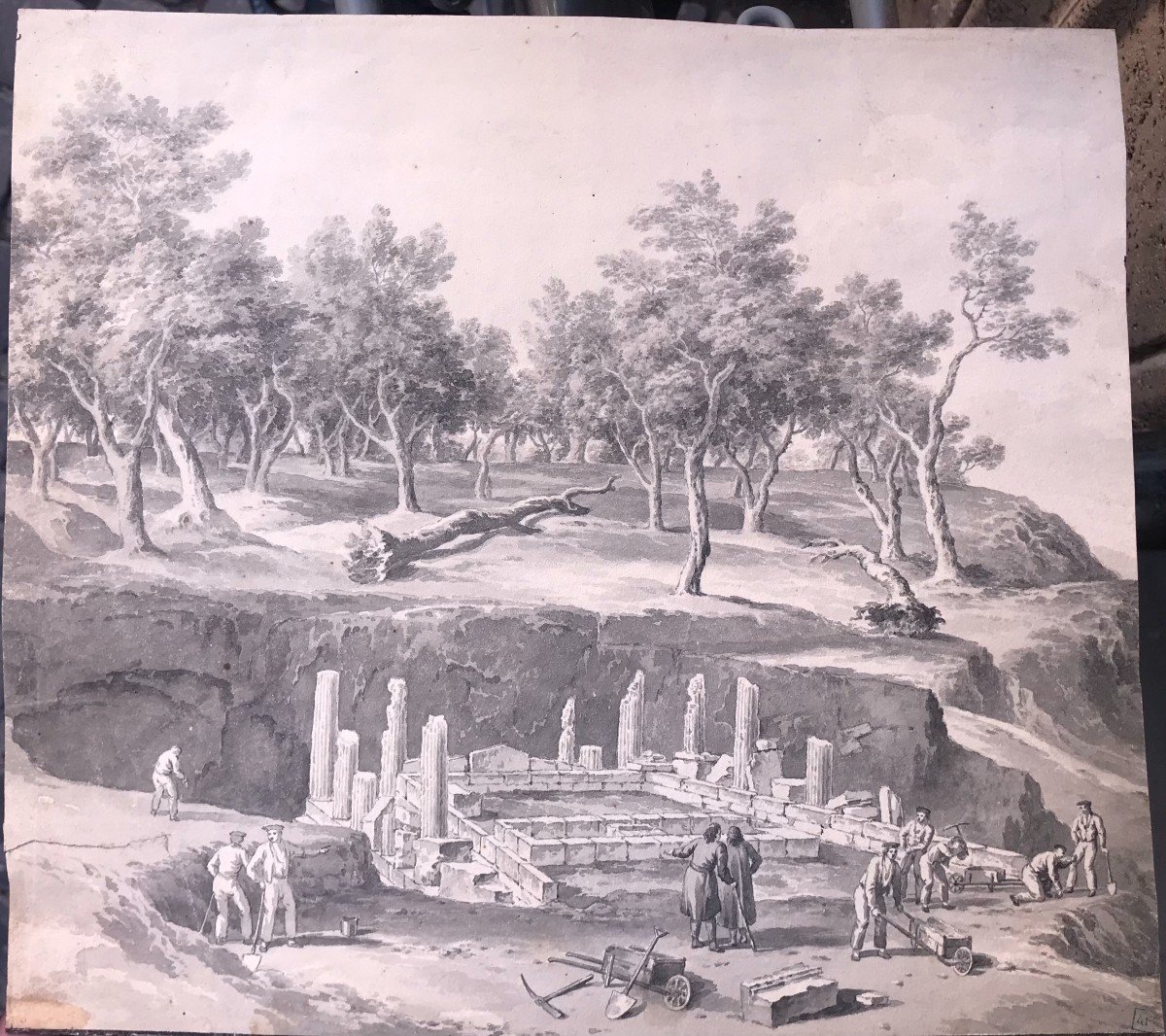 Anton Schranz(attr) Corfù - Scavi del Tempio di Artemide - Grecia - Greco  Atene