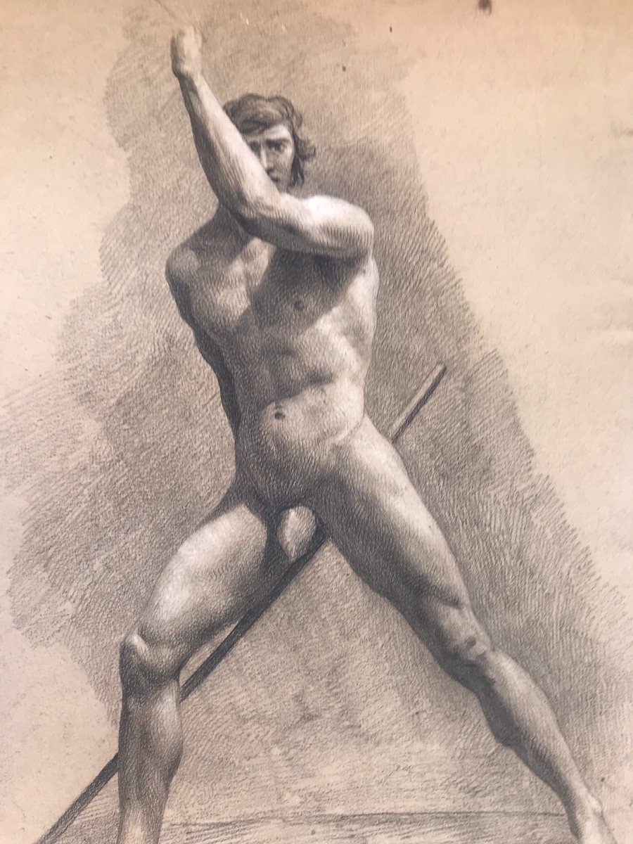 Nudo maschile accademico- Accademia nudo uomo - Italia Francia 1820 ca-photo-2