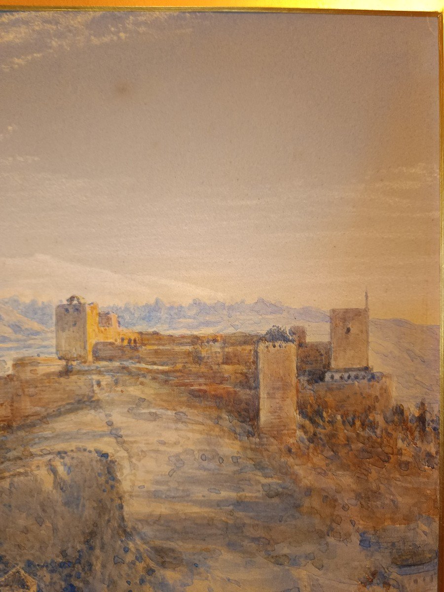 Henry Stainer - Granada  veduta dell'alhambra   1883 acquarello Spagna -photo-4
