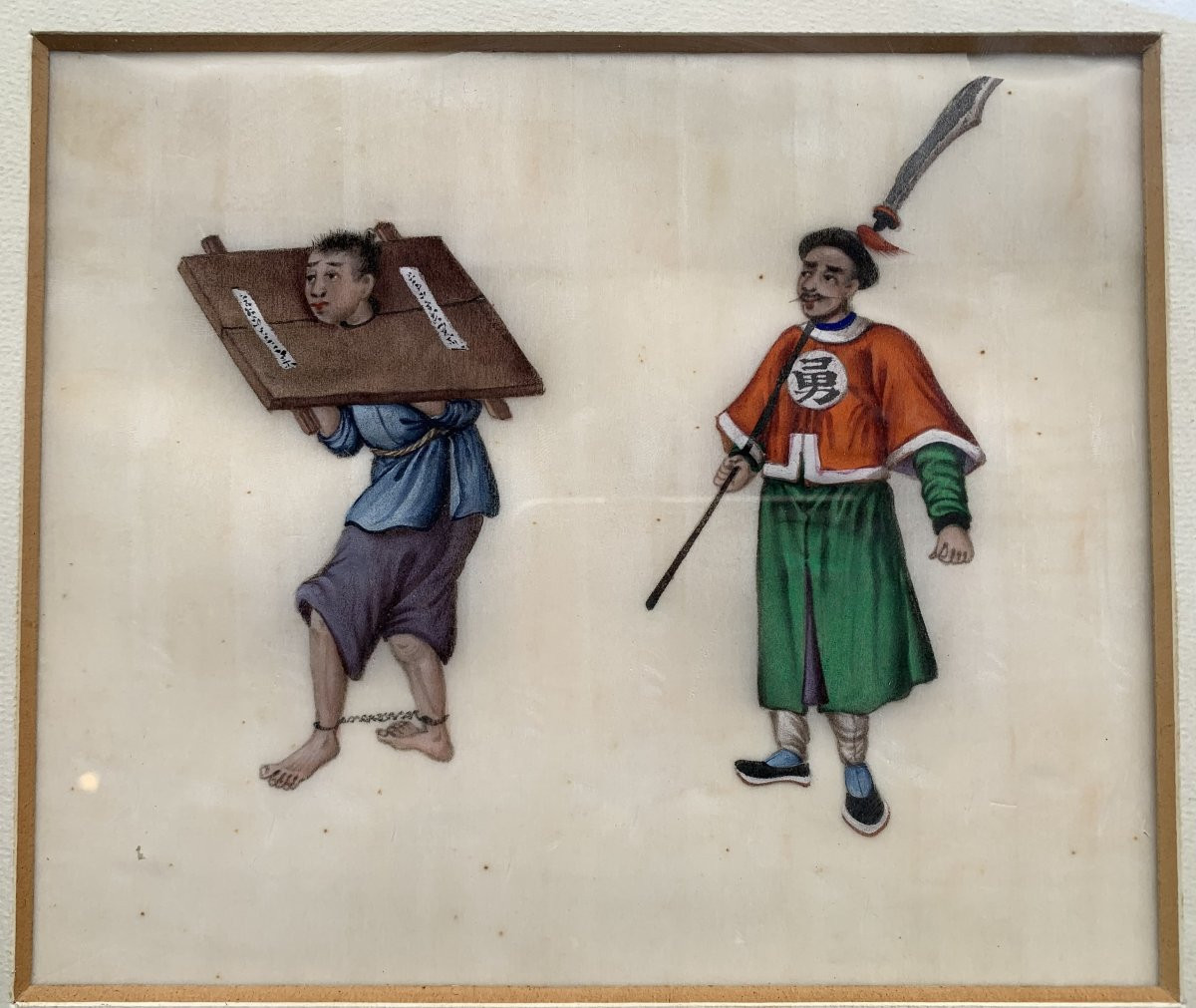 Scuola Cinese -Torture cinesi- gouache su carta di riso -1910 ca Cina  - oriente-photo-1
